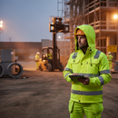 Premium Hi-Vis Waterproof Hood with Breathable Fabric and Taped Seams for Industrial and Construction Workers