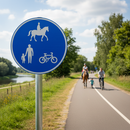 Premium Cycles, Horses and Pedestrians Only Sign - 270mm to 750mm Sizes for Shared Pathways