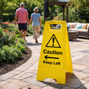 Caution Keep Left/Right Sign – 300mm x 600mm – Polypropylene – Indoor/Outdoor