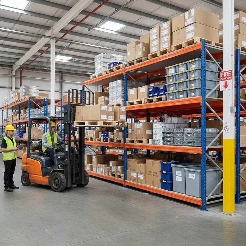 Heavy Duty Industrial Shelving - 1600mm High - 500kg Load Capacity - Blue & Orange