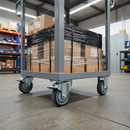 100mm Heavy Duty Braked Swivel Plate Castor with Grey TPR Wheels