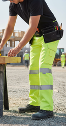 Professional High-Visibility Poly Cotton Trousers with Multiple Pockets and Knee Pad Pouches