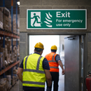 Emergency Exit Sign – Flames & Running Man Left – Indoor Safety