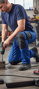 Premium Lightweight Work Trousers with Durable Kneepad Pockets and Reflective Strips for Enhanced Visibility and Comfort