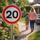 20mph Reflective Traffic Sign (Class R2 Permanent) – 600mm Diameter – Aluminium Composite – Outdoor Use