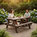 Premium Recycled Plastic Picnic Table with Wheelchair Access - Durable Design for Outdoor and Indoor Spaces