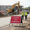 Premium Chapter 8 Compliant Site Entrance Sign - 1050x750mm Metal Road Sign with Retroreflective Face