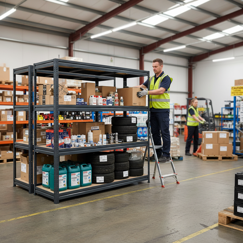 Heavy Duty Industrial Shelving - 1770mm High - Supports 600kg - Grey