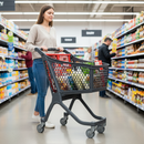 Premium Small 75L Plastic Shopping Trolley for Convenience Stores and Farm Shops in 5 Modern Colors