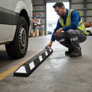Premium Heavy Duty Rubber Wheel Stop 1800mm with Fixings for Parking Control - High-Quality Professional Grade for Industrial and Commercial Applic...