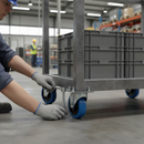 160mm Fixed Plate Heavy Duty Castor with Blue Elastic