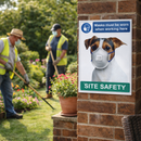 Masks Must Be Worn When Working Here Dog Poster Safety Sign – 420mm x 594mm – Synthetic Paper – Indoor/Outdoor Use