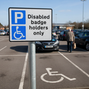 Professional Post Mounted Disabled Badge Holders Only Sign with R2 Reflectivity for Public Roads