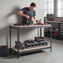 Heavy Duty Workbench - 915mm High - 400kg Capacity - Grey Chipboard