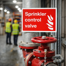 Sprinkler Control Valve Signs – Customizable – Safety Signage – Industrial Use