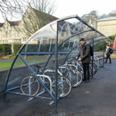 Professional Open Front 30 Cycle Shelter - 12.2m Length x 2.1m Depth with Robust Steel Framework and UV2 Sheeting