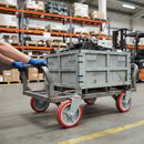 200mm Heavy Duty Swivel Bolt Hole Castor with Red Polyurethane Wheels