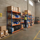 5x Heavy Duty Industrial Shelving - 1677mm High - 400kg Capacity - Steel Construction