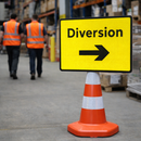 Diversion Right Reflective Cone Sign – 600mm x 450mm – Polypropylene – Road Safety