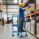 Premium Mobile Safety Steps with Spring-Loaded Castors - 150kg Capacity