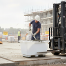 Premium 250L Eco Mortar Tub - Durable White Construction with Ergonomic Design and Easy Forklift Access