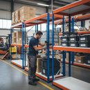 Premium Industrial Shelving - 2440mm High - 800kg Capacity - Melamine - Blue & Orange