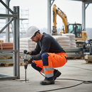Premium Hi-Vis Shell Trousers with Mesh Lining, Reinforced Knees, and Adjustable Waist for Comfort and Visibility