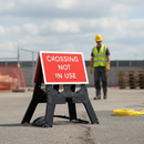 Professional Crossing Not In Use Sign 600x450mm - High-Performance Plastic with QuickFit Frame for Safety Compliance