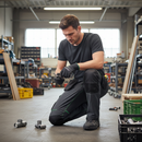 Premium Slim Fit Stretch Work Trousers with Holster Pockets for Industrial Use in Asphalt Grey and Green