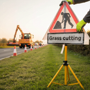 Premium Grass Cutting Roll Up Supplementary Plate for Work Zone Safety - Durable and Easy to Attach