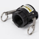 1-1/2in Female Thread x 1-1/2in Cam Lever Coupler, Glass-Filled Polypropylene (view 2)
