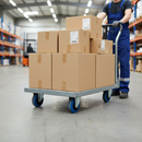 160mm Fixed Plate Heavy Duty Castor with Blue Elastic Nylon Centre