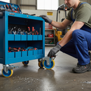 100mm Heavy Duty Braked Swivel Plate Castor with Polyurethane Tyre