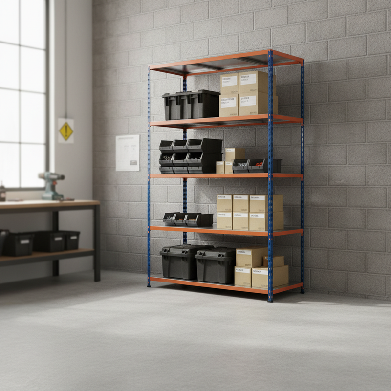 Heavy Duty Industrial Shelving - 1830mm High - 200kg Capacity - Steel Construction