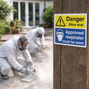 Silica Dust Safety Sign – 1mm Rigid Plastic – Indoor/Outdoor Use