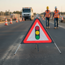 Premium Roll Up Traffic Sign for Temporary Road Works - Compact and Compliant with Chapter 8 Standards