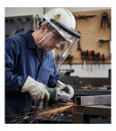 Premium Propionate Moulded Visor for Impact Protection with Chemical Resistance and Optical Clarity, 203 x 457mm Size