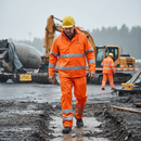 Premium High-Visibility Rain Trousers - Lightweight, Waterproof, and Windproof with Adjustable Fit for Outdoor Work