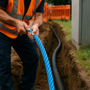 10mm Blue Polypropylene Draw Cord Rope 500m – Strong 3-Strand Twisted Cable Pulling Rope on Wooden Drum for Telecoms, Industrial, Agricultural & More