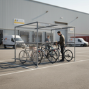 Premium 10 Cycle Shelter and Rack - Heavy Duty Mild Steel Frame with Galvanized Finish for All Weather Protection