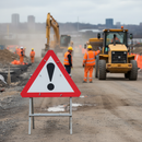 Premium 750mm Quick Fit Danger Warning Sign - High-Visibility Hazard Notification with Exclamation Mark on Durable Plastic