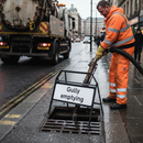 Premium Gully Emptying Supplementary Plate for 750mm Metal Signs - Retroreflective Warning for Road Safety
