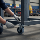 160mm Heavy Duty Swivel Plate Castor with Grey Nylon Tyre