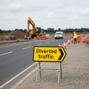 Professional Chevron Right Diverted Traffic Sign 1050x450mm - Quick Fit with Reflective Material for High Visibility