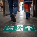 Fire Exit Arrow Ahead Floor Graphic Sign – 600mm x 200mm – Polycarbonate – Industrial Use