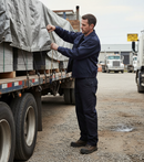 Heavy Duty Drivers Jacket - 9oz Polyester Cotton Blend with Lay Down Collar and Multiple Pockets