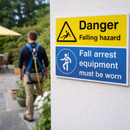 Fall Arrest Safety Sign – 1mm Rigid Plastic – Indoor/Outdoor Use