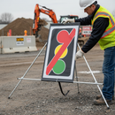 Premium Traffic Lights Not In Use Roll-Up Sign for Road Safety, Durable Galvanised Steel Frame, Lightweight and Portable Design