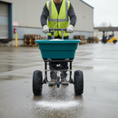Premium Push Along Salt and Seed Spreader with 53kg Capacity and Pneumatic Wheels for Professional Use