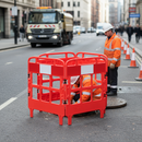 Premium Folding Manhole Barrier Made from Durable HDPE with Enhanced Reflectivity for Road Works and Utility Applications